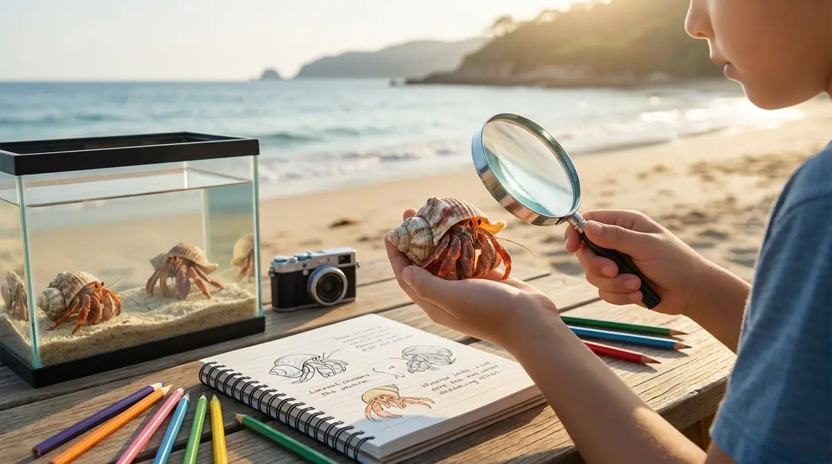 ヤドカリ観察を自由研究にまとめる方法【小学生向け】