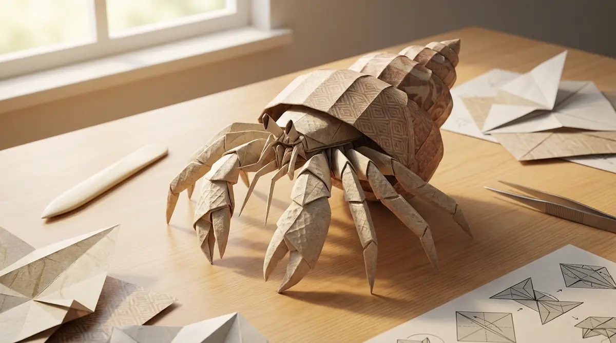 【立体】本格的なヤドカリ折り紙の作り方(18ステップ)