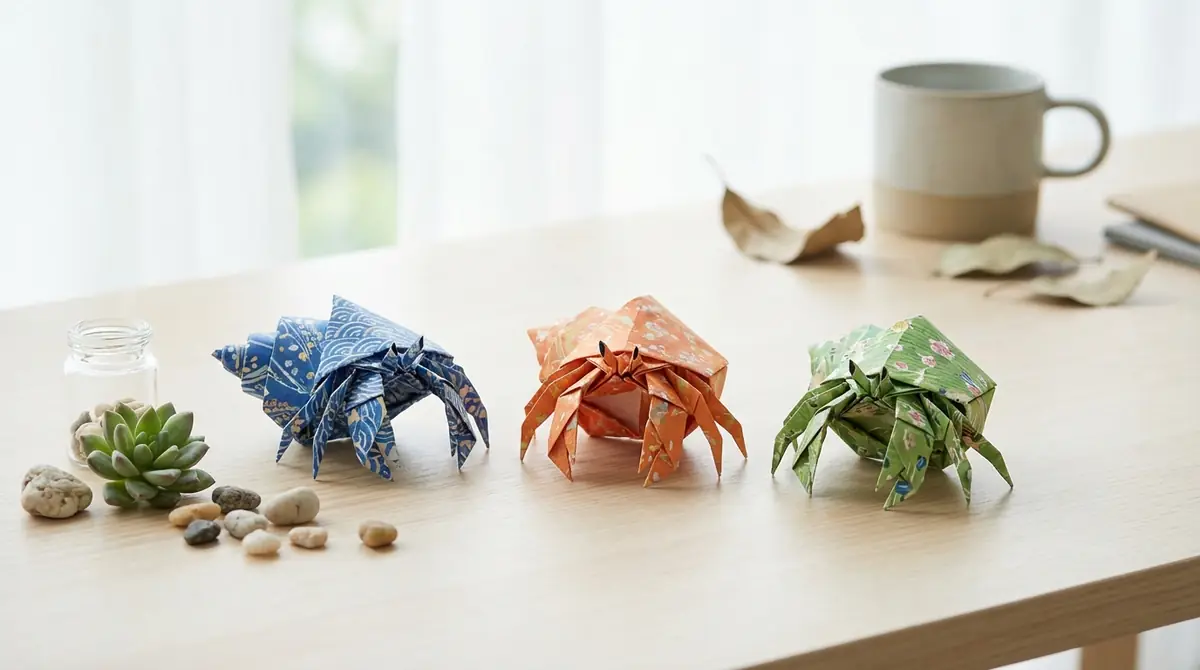 ヤドカリ折り紙をかわいく仕上げるアレンジ3選