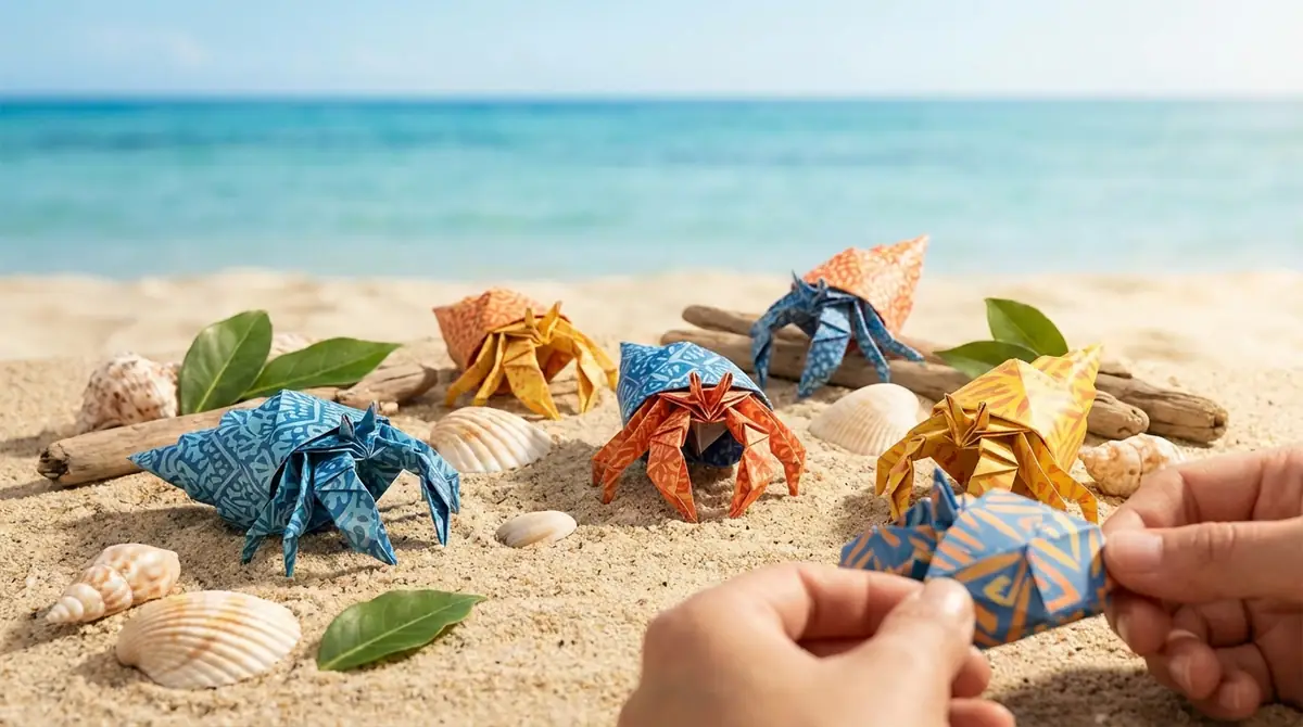 まとめ|ヤドカリ折り紙で夏の製作を楽しもう