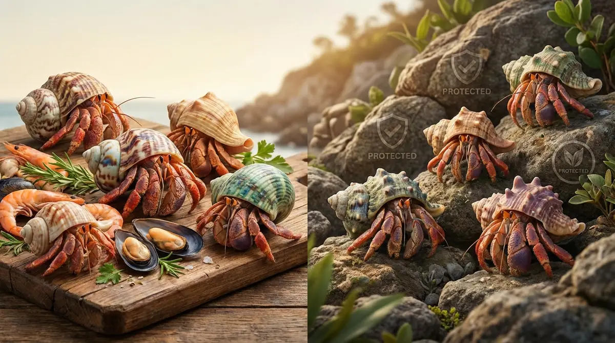 ヤドカリは食べられる？食用OKな種類と採取禁止の種類