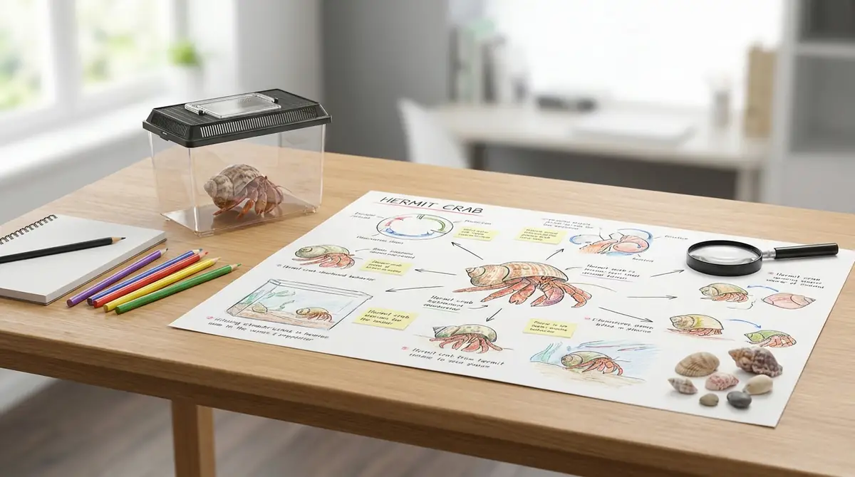ヤドカリ自由研究のまとめ方と模造紙レイアウト例