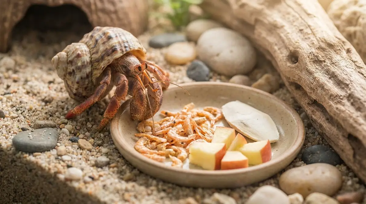 ヤドカリの餌の正しいあげ方と頻度・量の目安