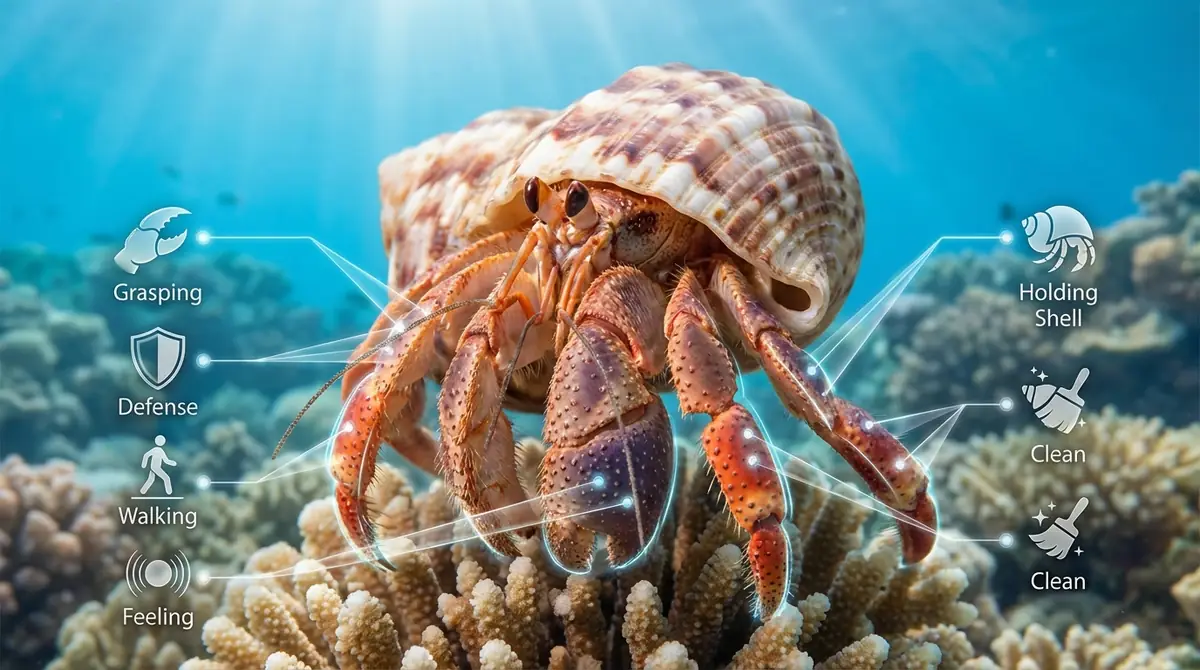 ヤドカリの足10本それぞれの役割【図解】