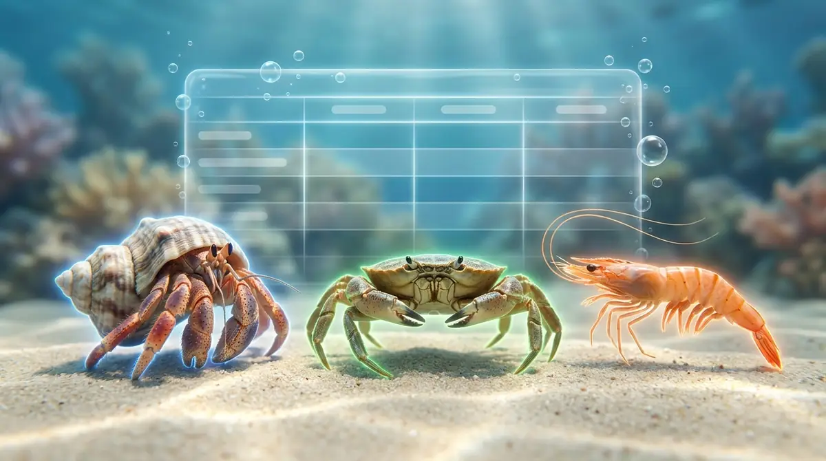 ヤドカリ・カニ・エビの足の数を比較【一覧表】