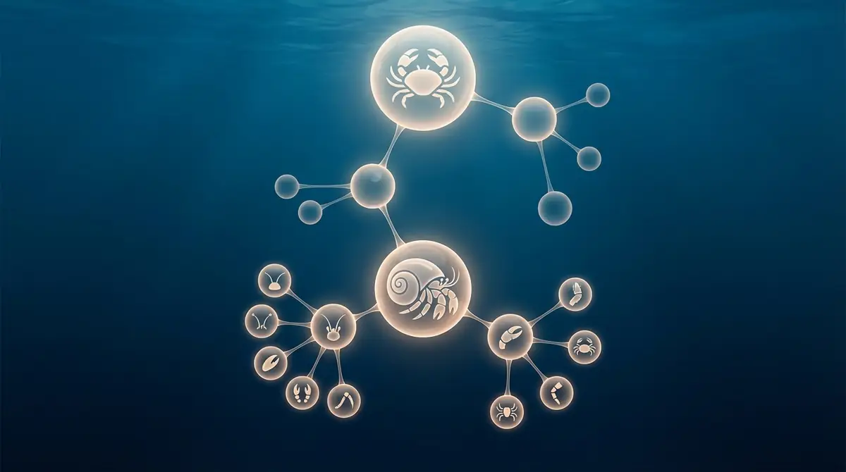 ヤドカリの分類階層を図解で解説｜甲殻類の中での位置づけ