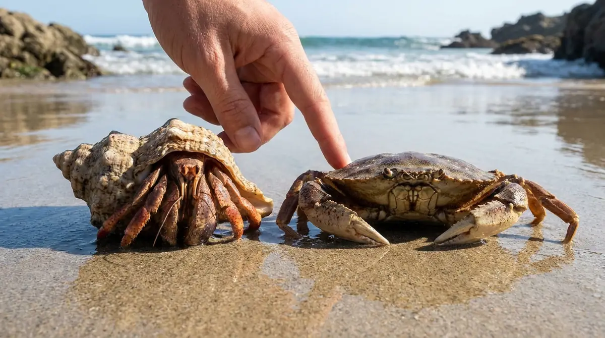 【実践】海辺で使えるヤドカリとカニの見分け方3ステップ