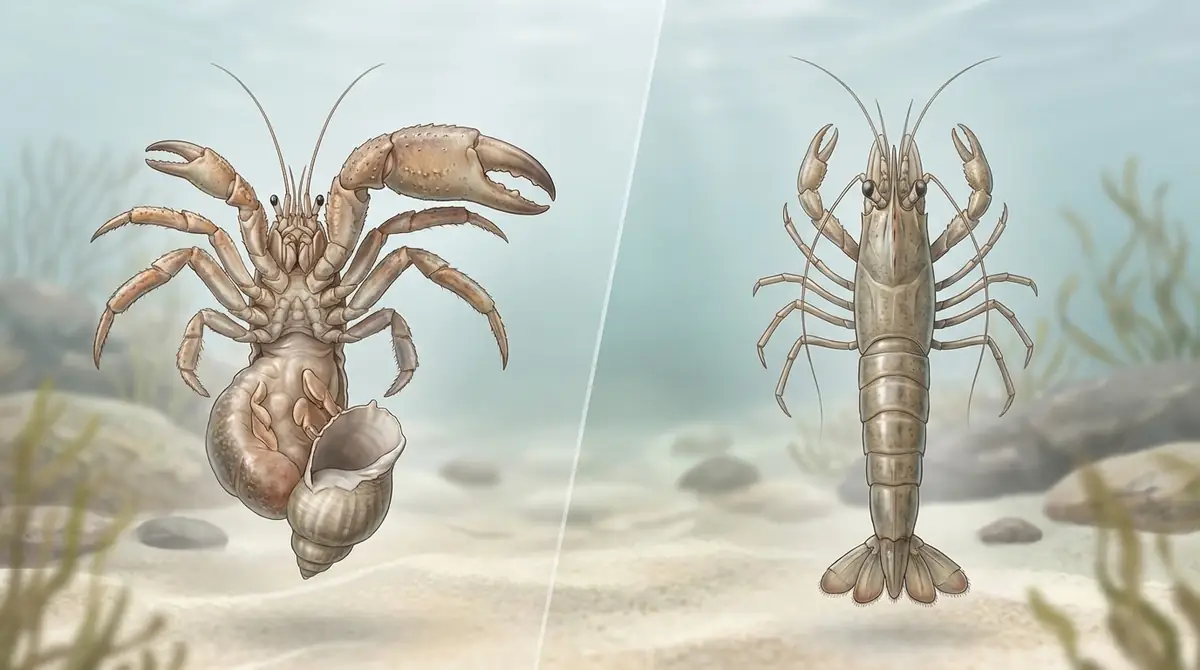 体の構造で比較｜ヤドカリとエビの5つの違い