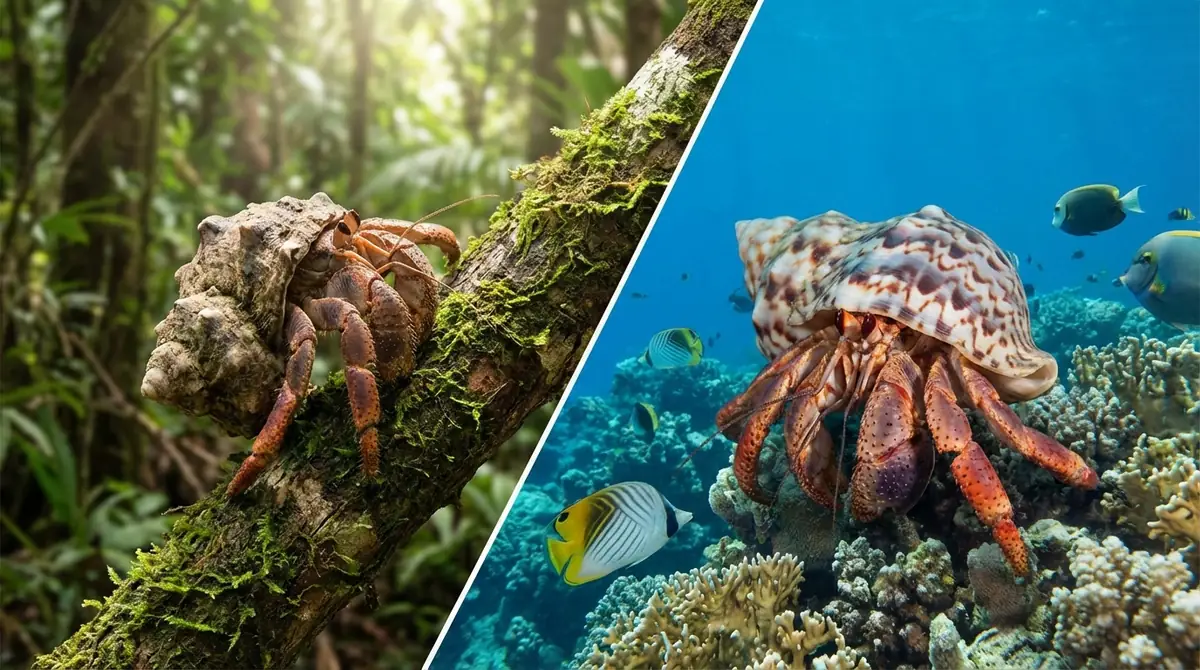 木登りするヤドカリは「オカヤドカリ」|海のヤドカリとの違い