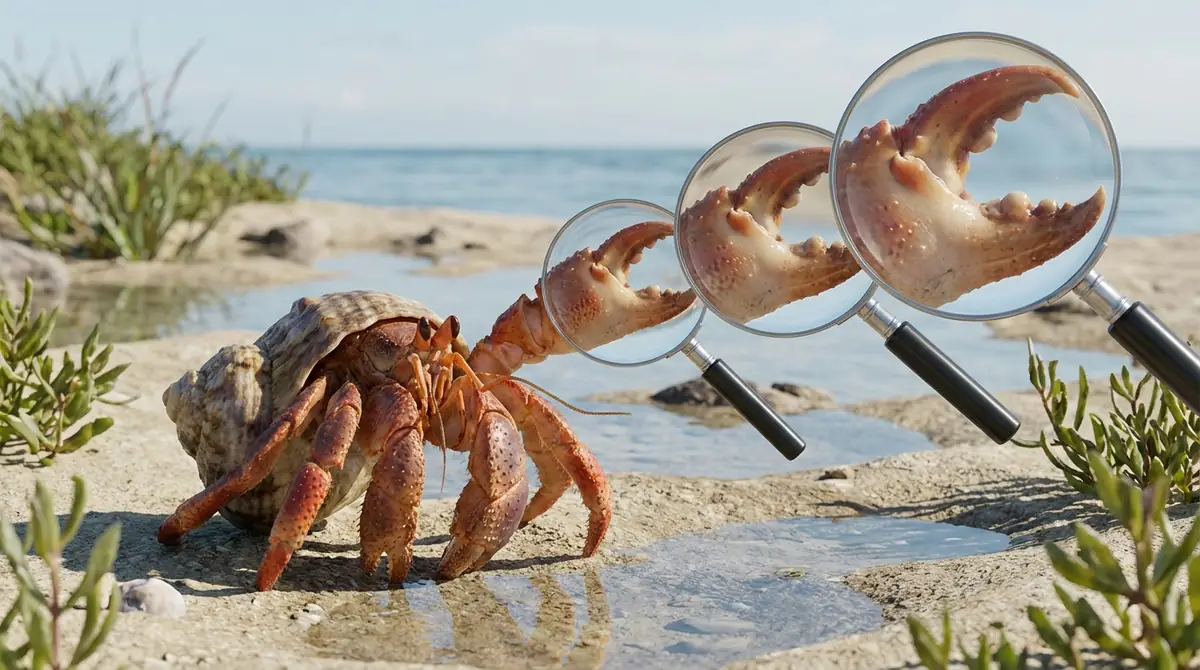 ヤドカリの利き手を見分ける3ステップ