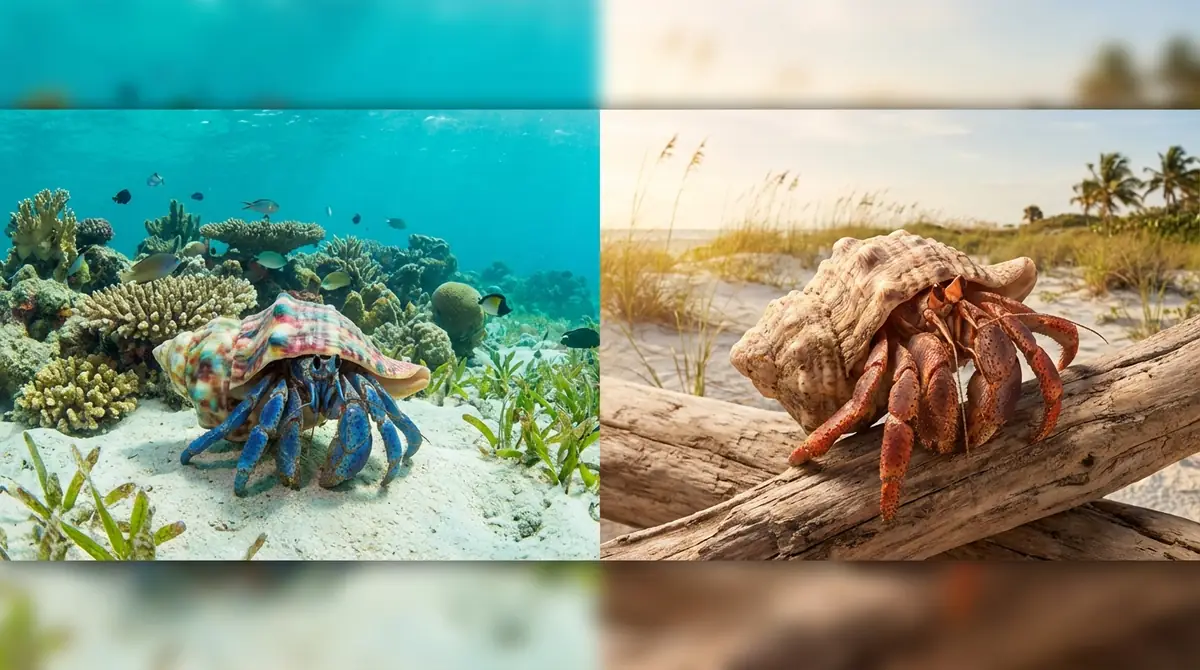 水棲ヤドカリと陸棲ヤドカリの違いを比較