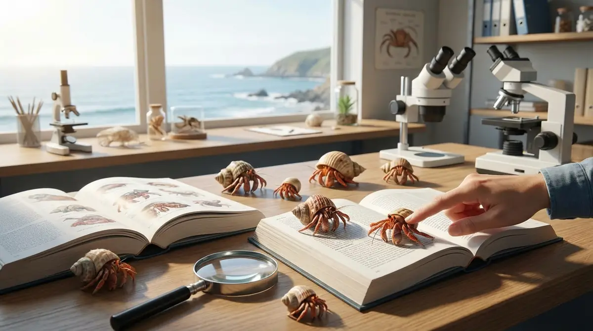 図鑑を使ったヤドカリ同定の基本ステップ