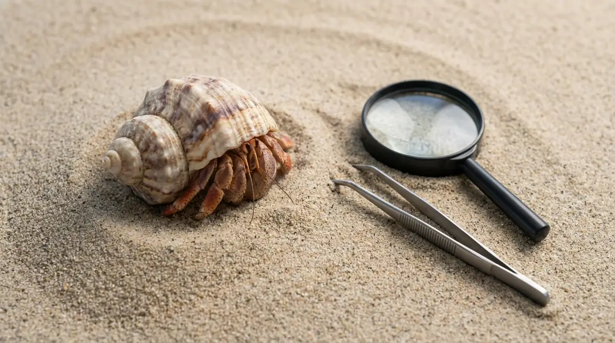 ヤドカリが砂から出てこないときの生死確認方法