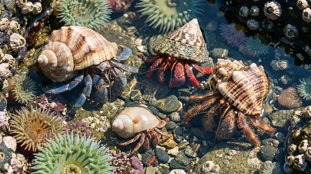 潮だまりで出会えるヤドカリ4種類と見分け方