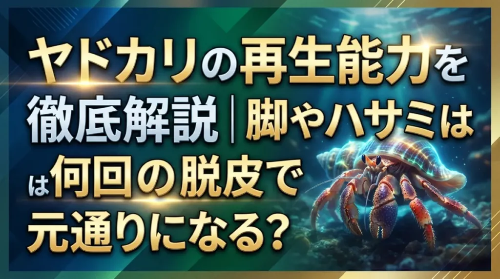 ヤドカリの再生能力を徹底解説｜脚やハサミは何回の脱皮で元通りになる？