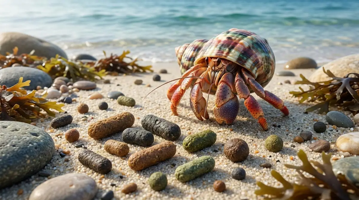 ヤドカリのフンの特徴【形・色・大きさ】