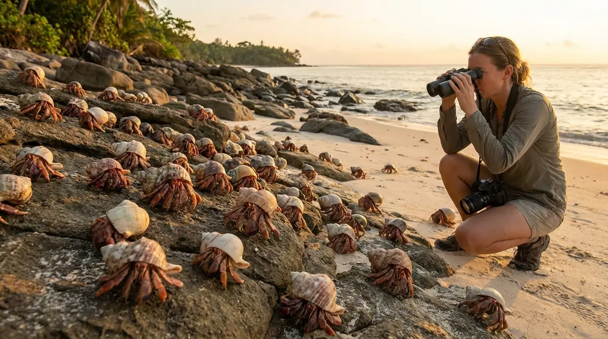 野生のヤドカリの群れを観察する方法