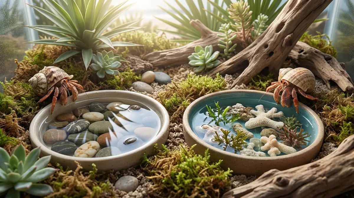 オカヤドカリの水場の作り方【海水皿と真水皿の設置】