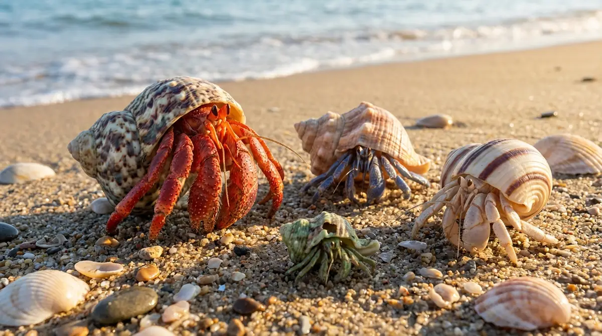 砂浜周辺の岩場・潮だまりで見かけるヤドカリ4種類と見分け方【写真付き】
