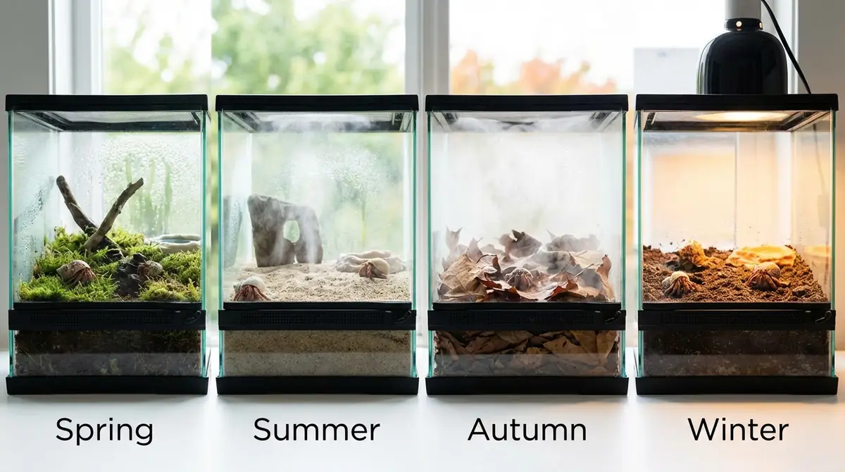 季節別のヤドカリ湿度管理カレンダー