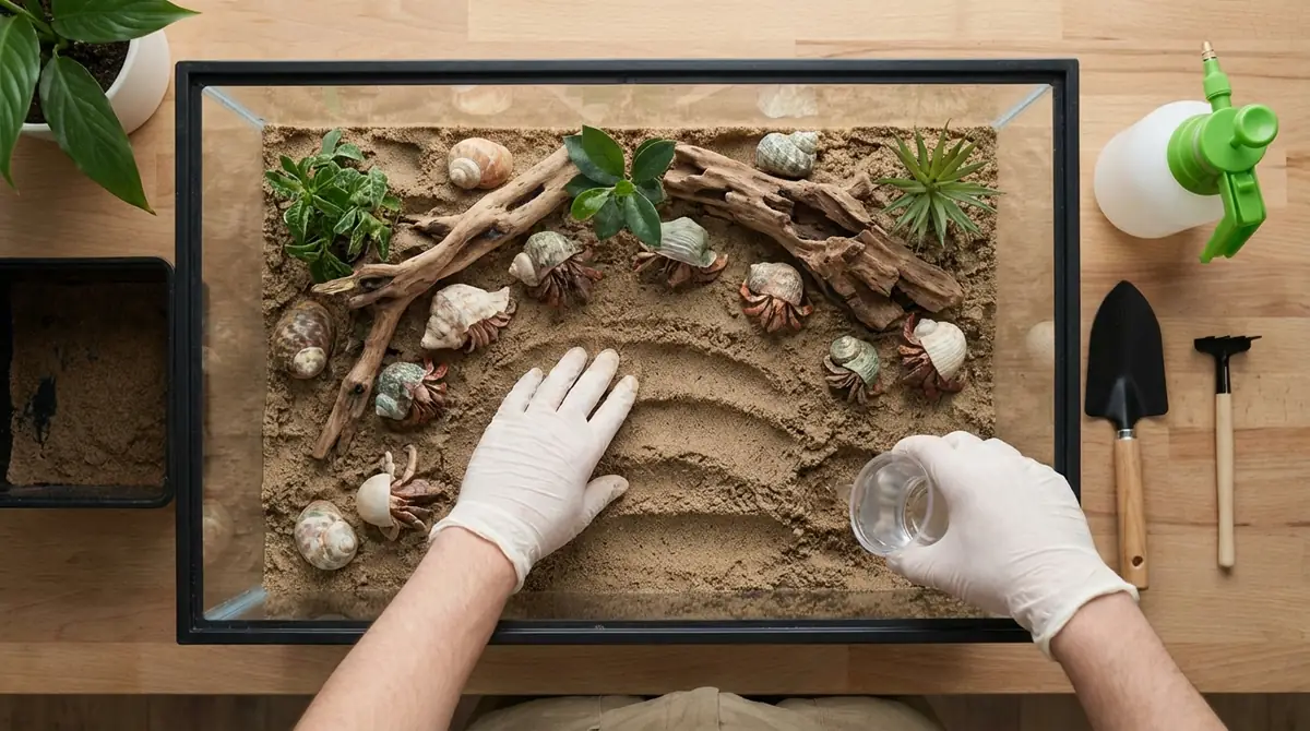 ヤドカリ用の砂のセット方法|5ステップで失敗しない手順