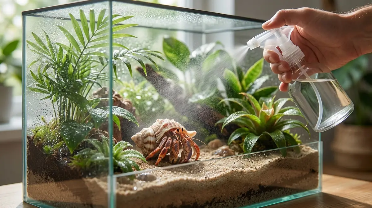 ヤドカリへの霧吹きの正しいやり方【5ステップ】