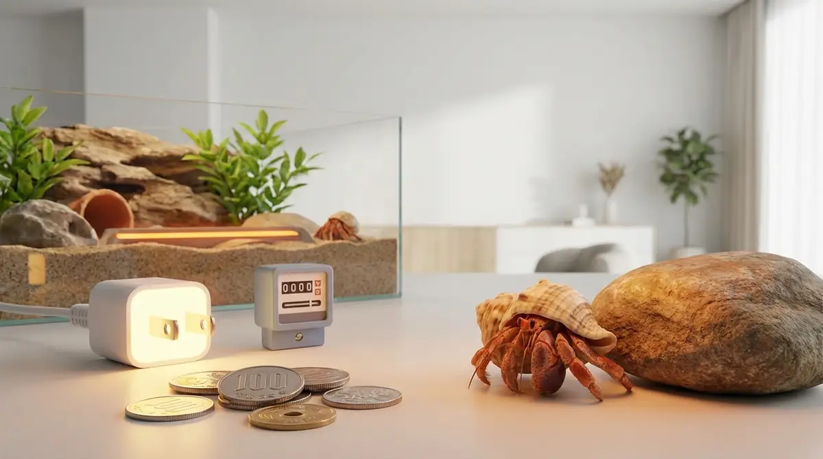 ヤドカリ用ヒーターの電気代は月100円程度