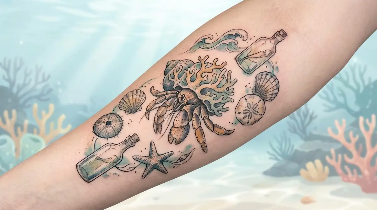 ヤドカリタトゥーと相性抜群な組み合わせモチーフ6選
