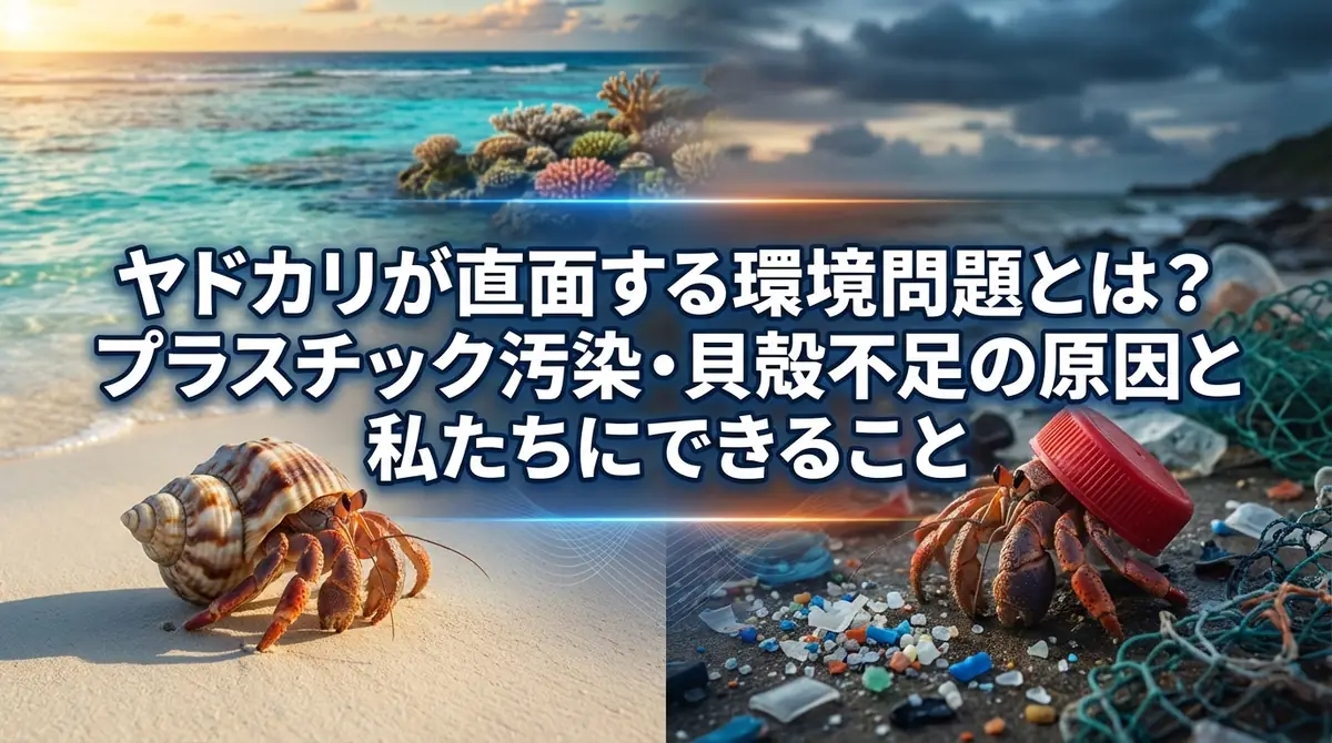 ヤドカリが直面する環境問題とは？プラスチック汚染・貝殻不足の原因と私たちにできること