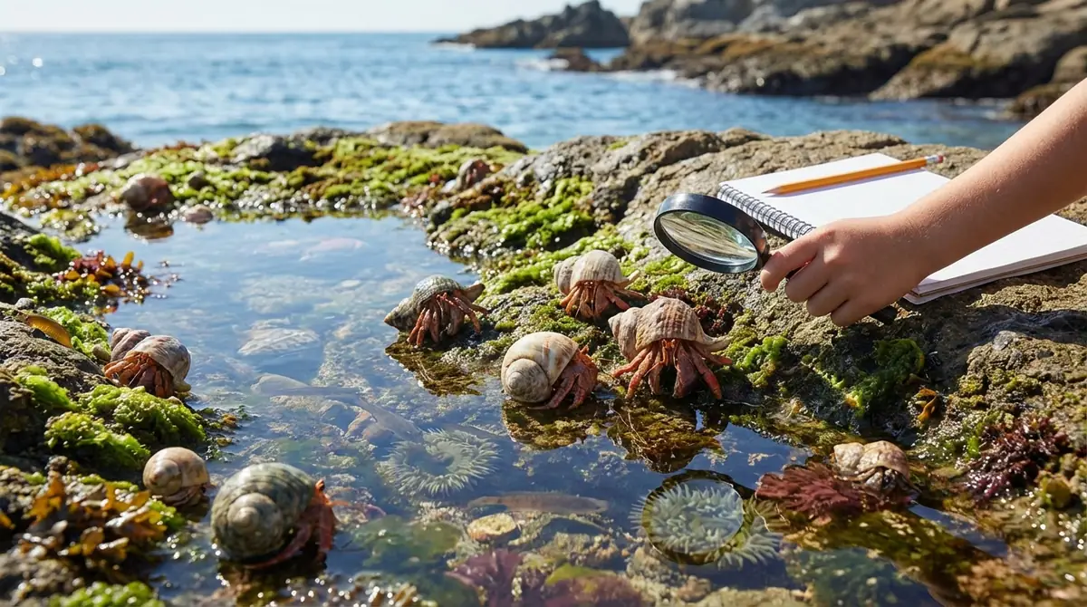 潮だまりで観察しよう！ヤドカリの生態系での役割を見るポイント