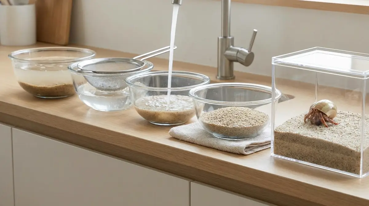 ヤドカリの砂の洗い方は5ステップで完了【結論】