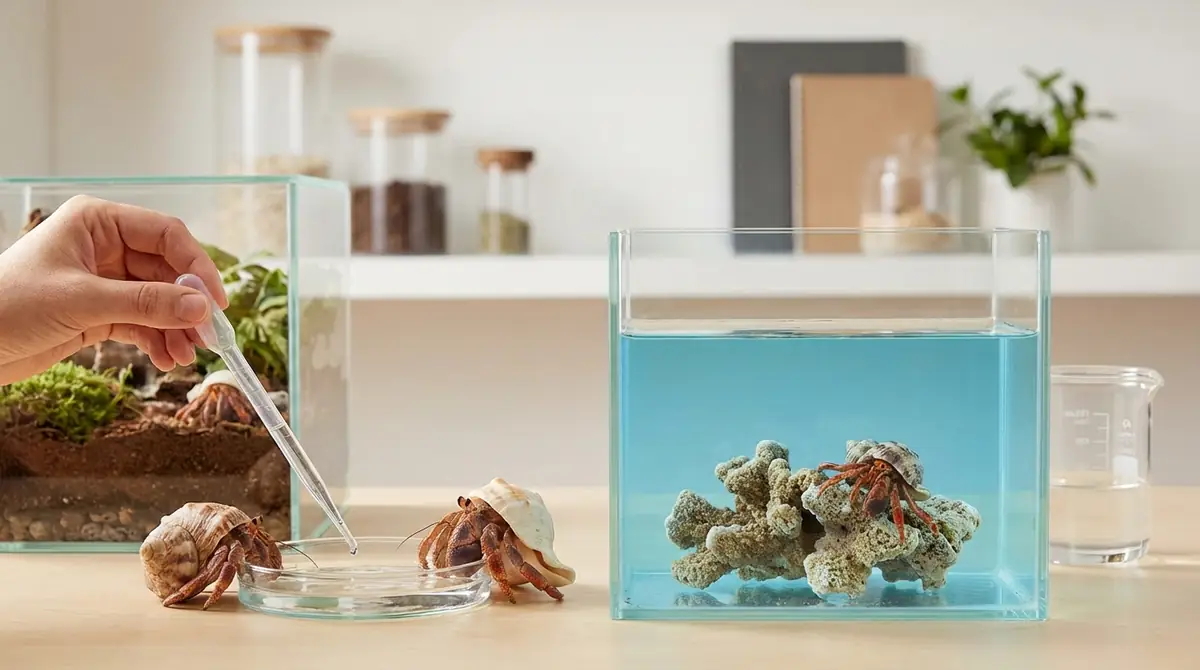 ヤドカリの水換え頻度と量｜種類別の目安一覧