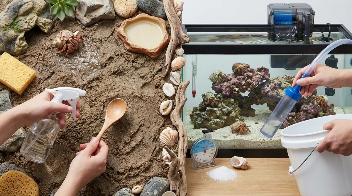 オカヤドカリと海水ヤドカリの水換えの違い