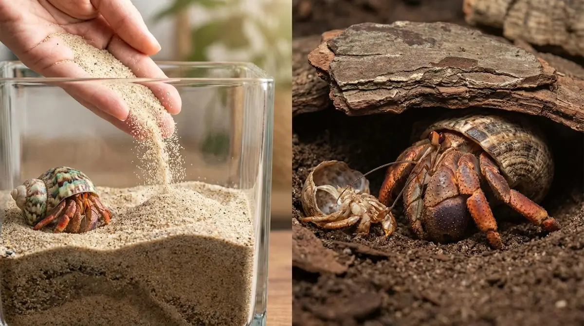ヤドカリの砂の交換頻度と脱皮中の絶対NG行動