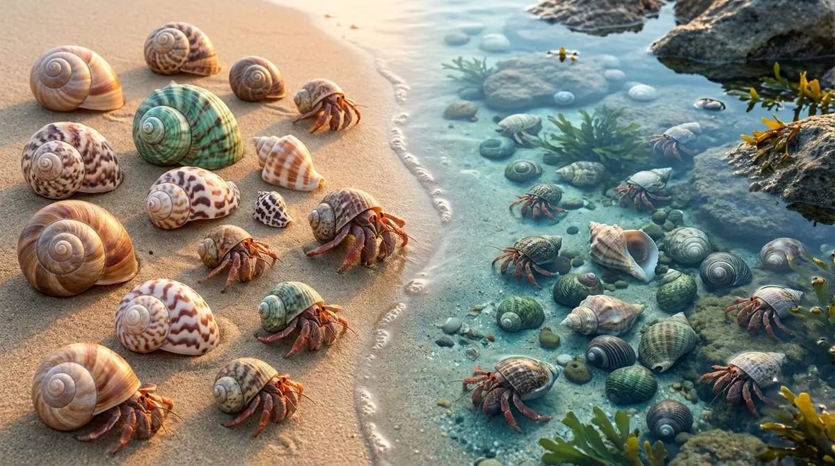 【種類別】オカヤドカリとホンヤドカリの貝殻サイズ傾向