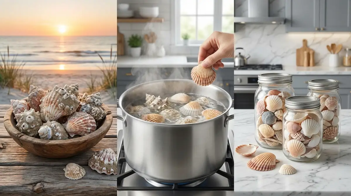拾った貝殻と購入した貝殻で煮沸処理は変わる？