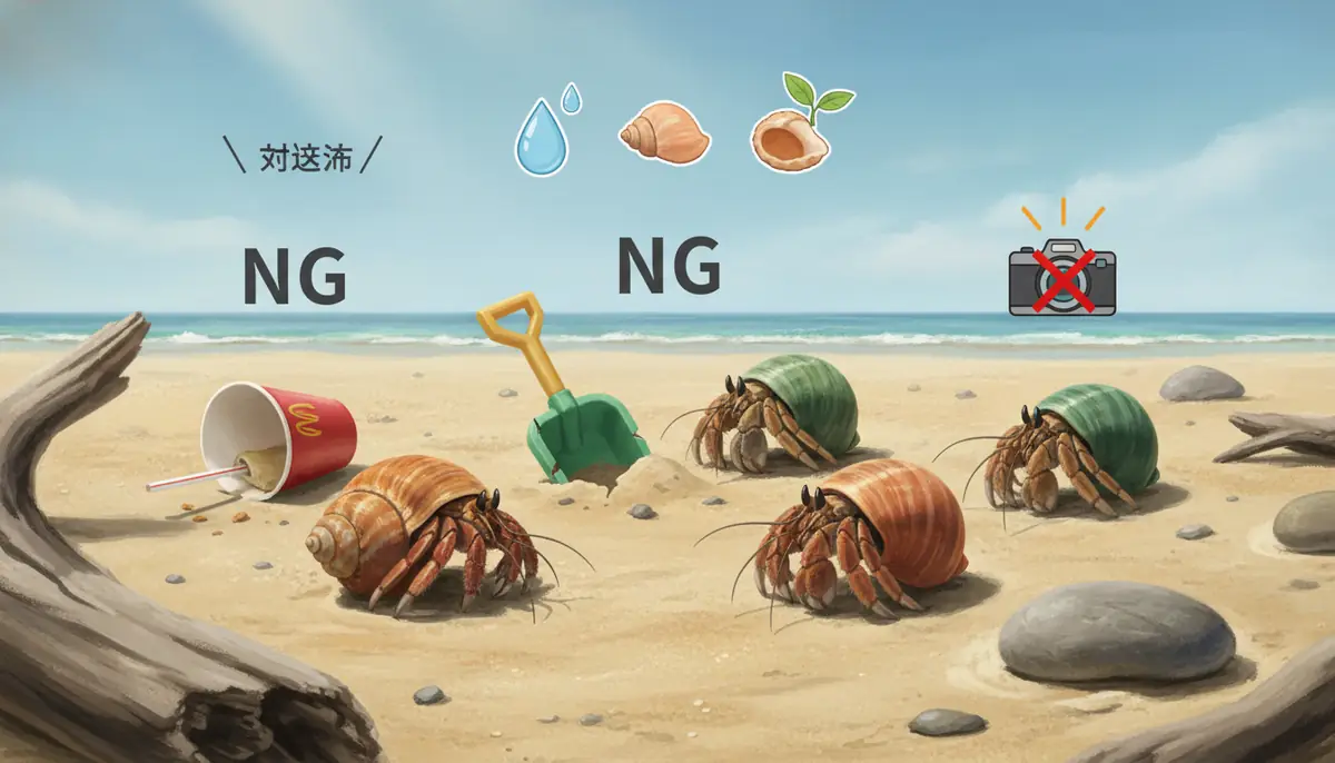 ヤドカリの寿命を縮める3つのNG行動と対処法