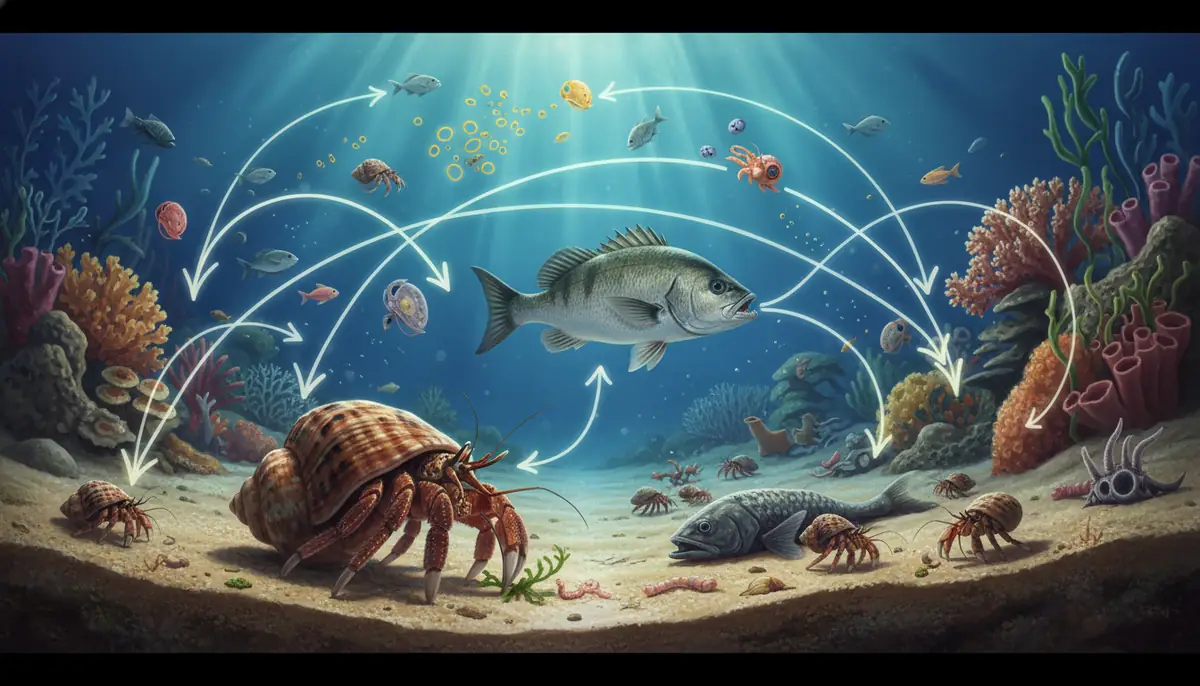 食物連鎖から見るヤドカリの生態的役割