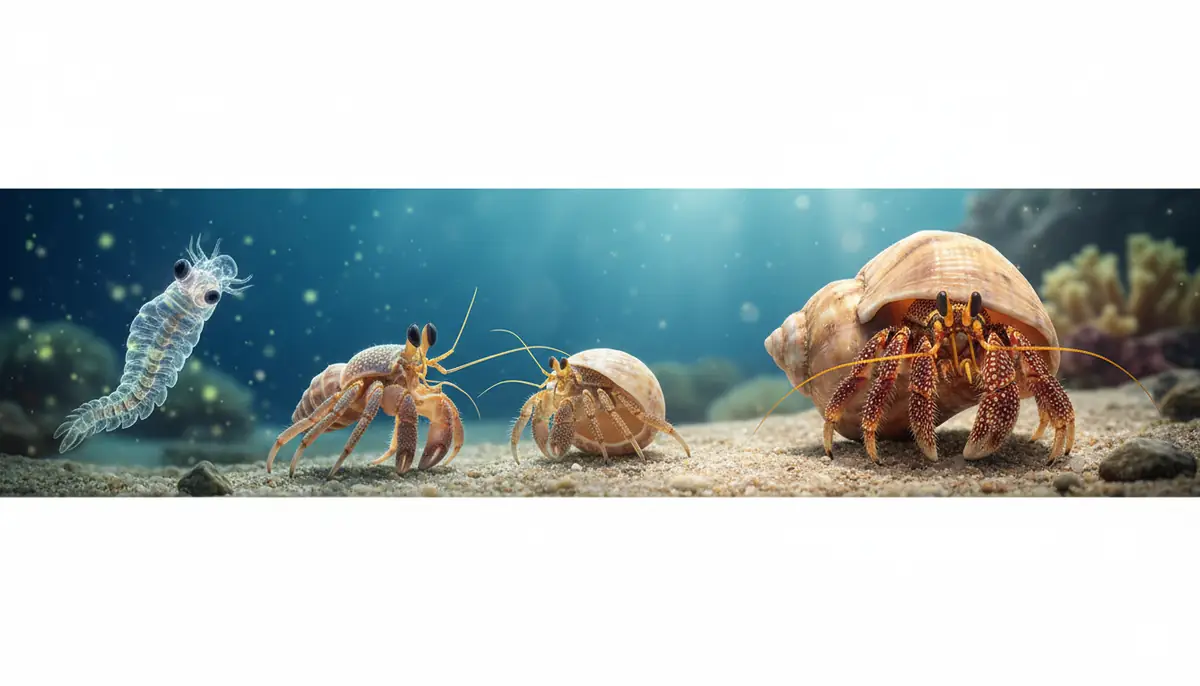 幼生の発達段階｜ゾエアからヤドカリになるまで